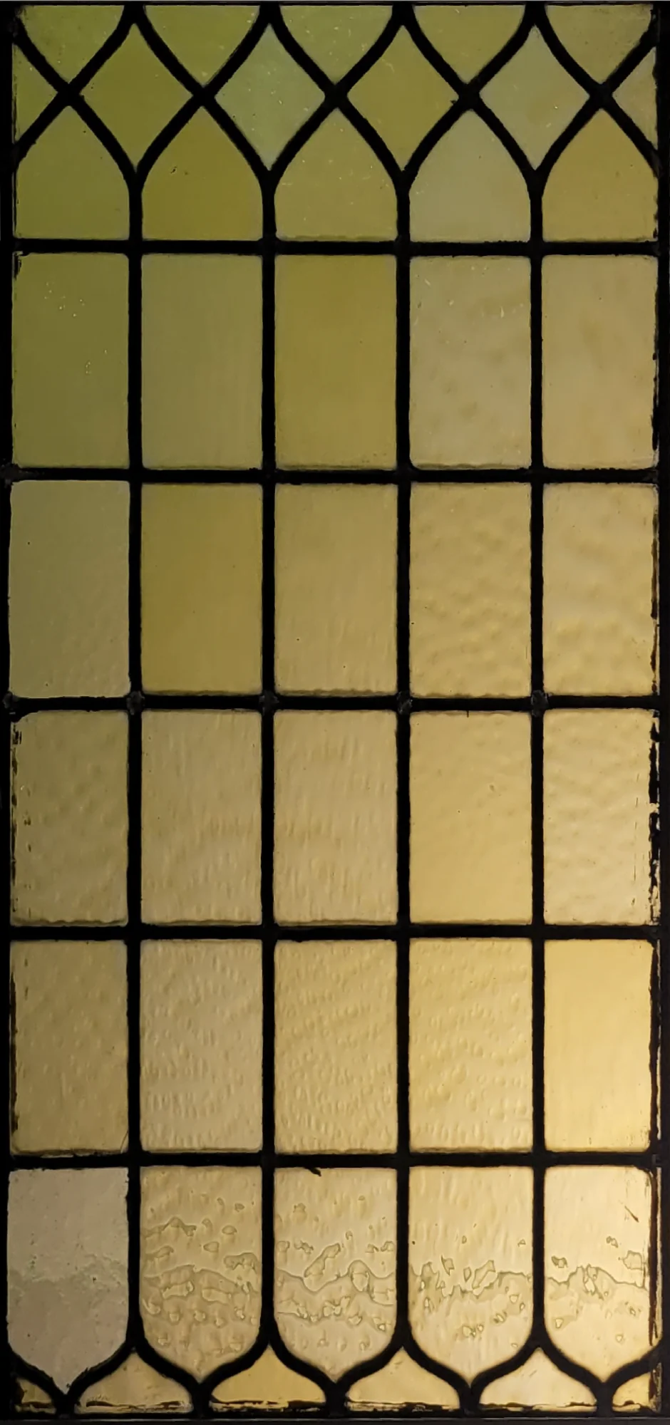 Geel glas in lood potlood figuurglas