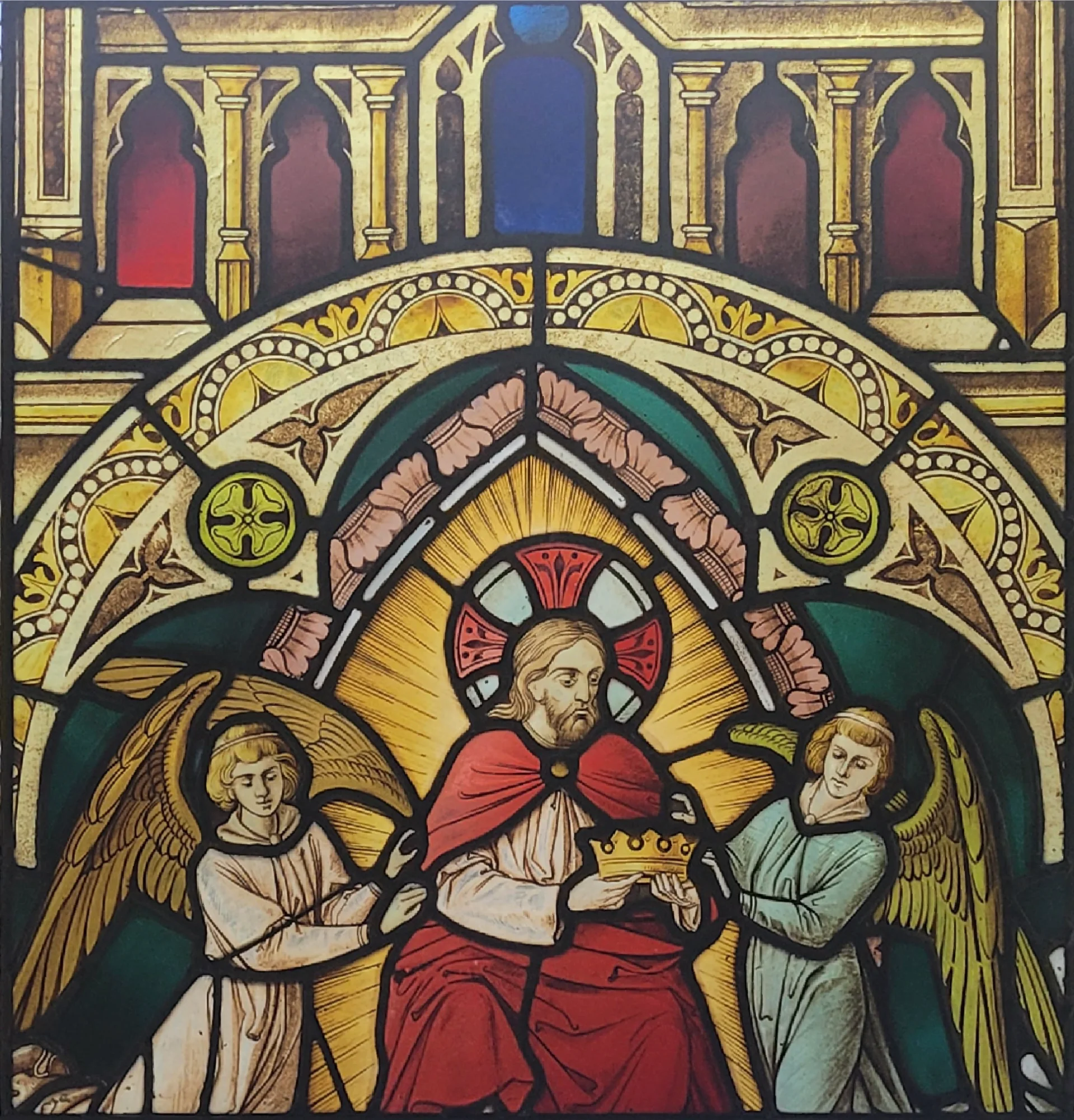 Kerkraam Christus met kroon