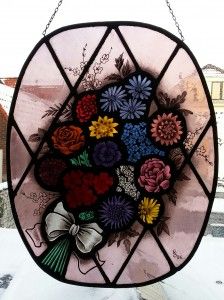 glas in lood raamhanger bloemen stainedglass windows flowers