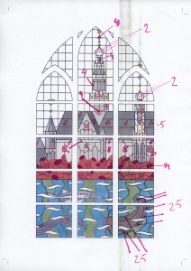 glas in lood kleurenschema Joost Swarte bakenesserkerk